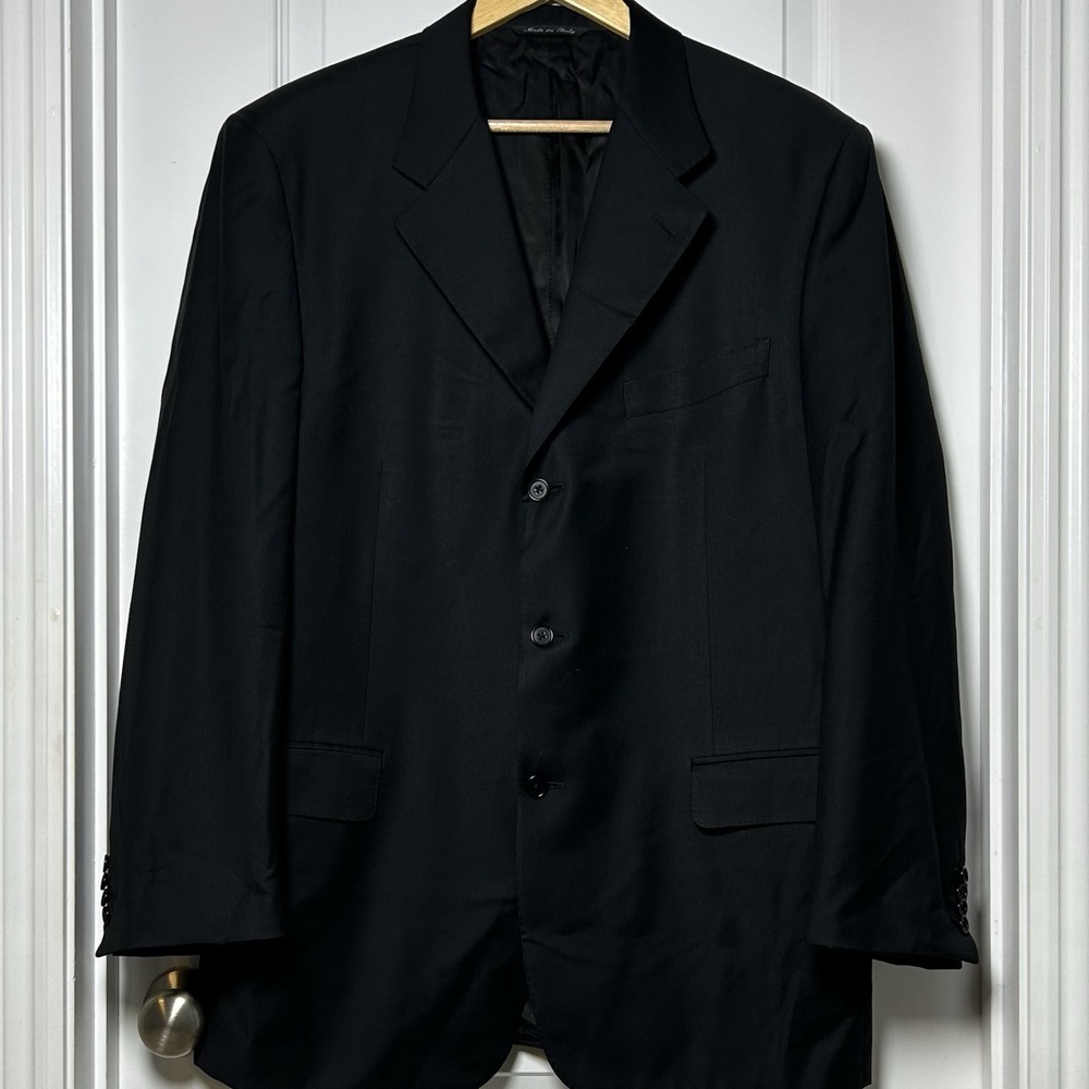 Canali Vintage 100% Wool Made in Italy Black Classic Fit Blazer Old Money Style